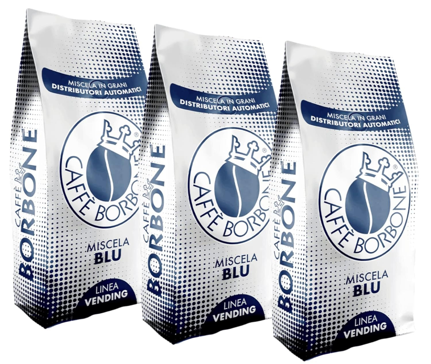 Caffé Borbone Venedig Blu 3 x 1000g aus Italien | Bourbon-Kaffee | Vollkorn | 60 % Arabica, 40 % Robusta | + Jassas-Backwaren