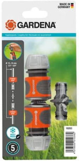 Gardena Kupplungsset: Schlauchkupplung für 13 mm (1/2 Zoll) und 15 mm (5/8 Zoll) Verlängerung, auch bei hohem Wasserdruck, einfache Montage (18283-20)