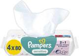 Pampers Sensitive Baby-Feuchttücher, 15er-Pack mit 80 Tüchern, 1200 Baby-Feuchttücher, 2-in-1, sanfte Reinigung und Hautschutz