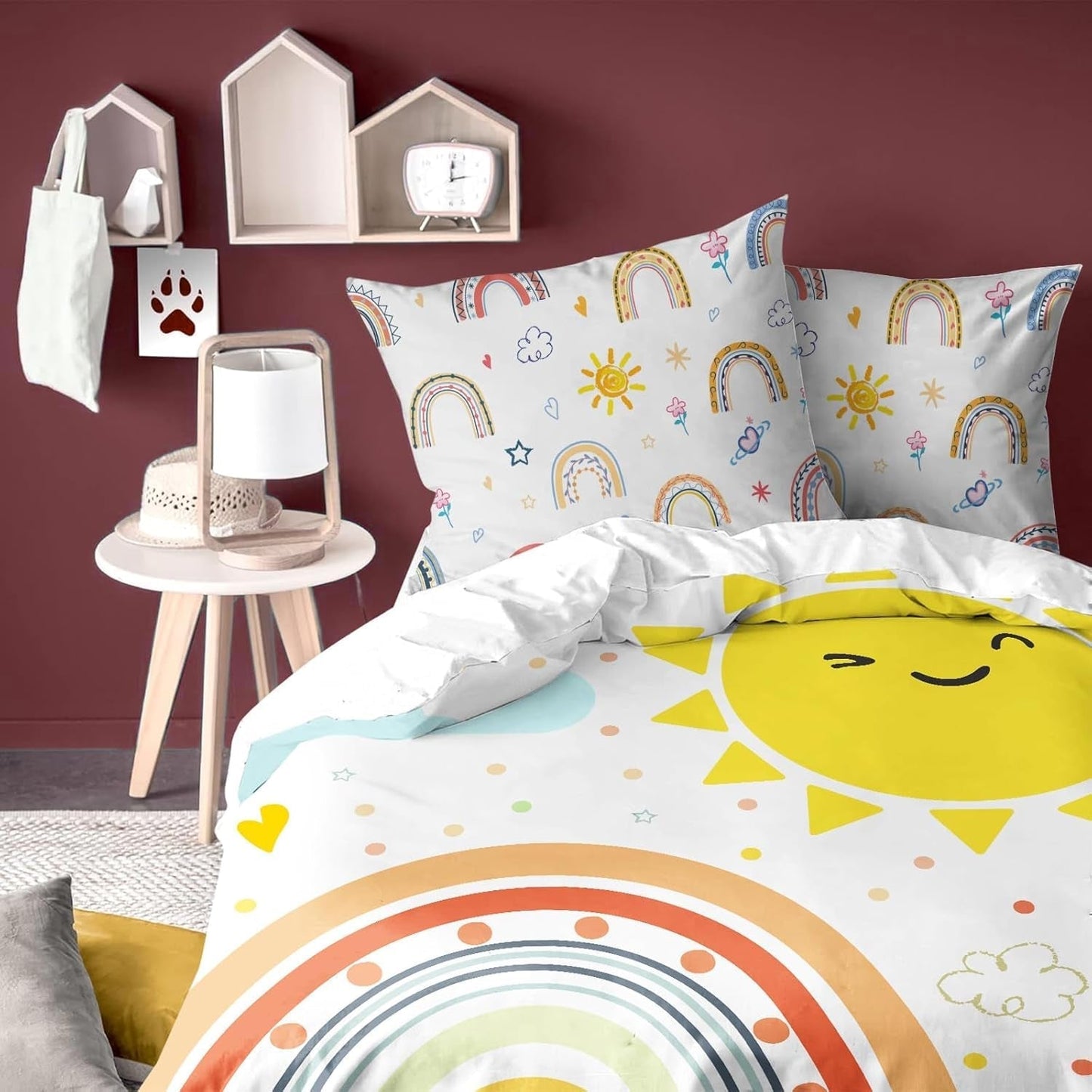 Bettwäsche für Kinder, Rainbow, Mikrofaser Bettwäsche - Kinder Naty Shop Rainbow (Modell 2) 135X200+80X80