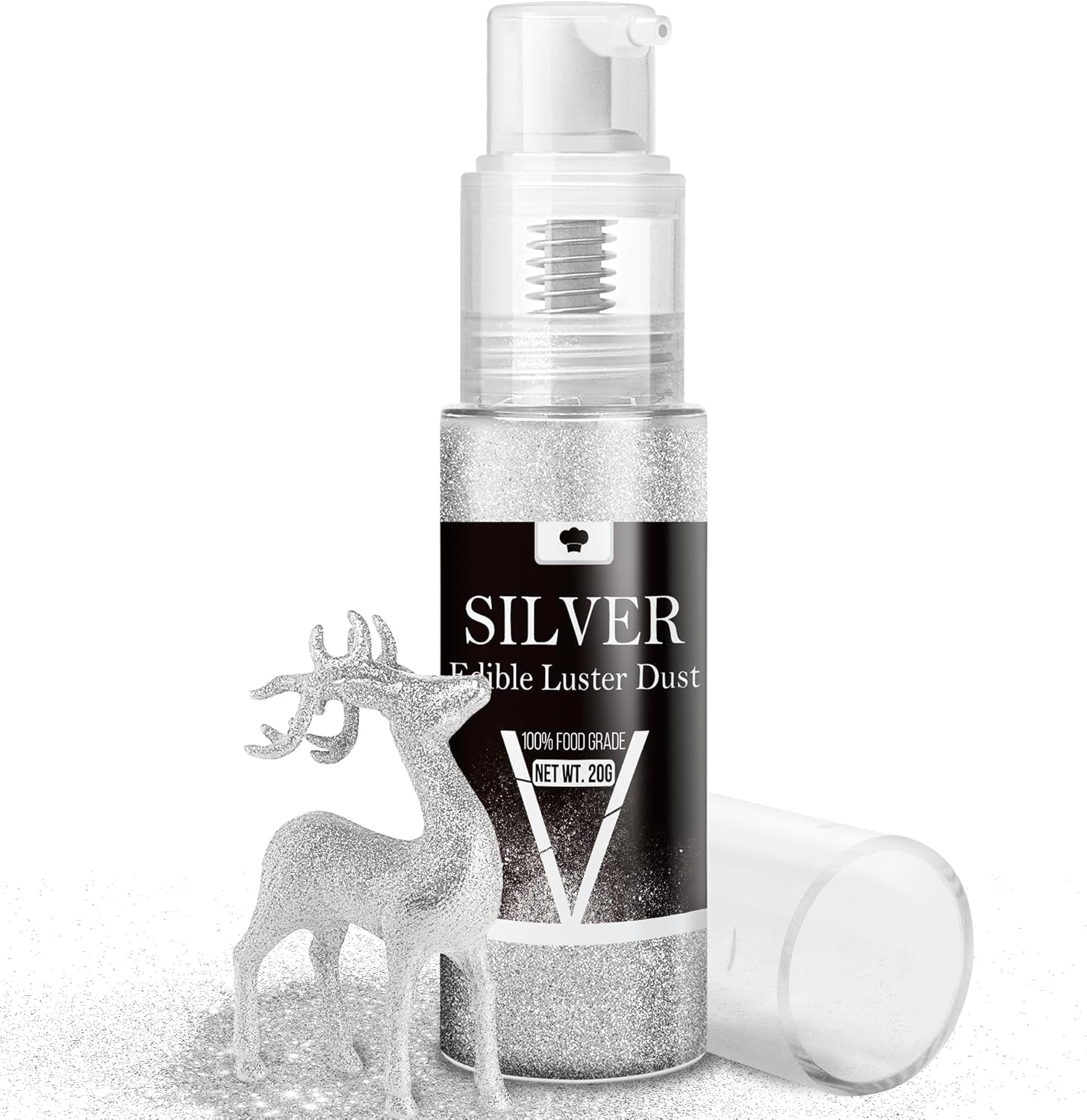 Essbares Glitzerspray-Set – 20 g schillernder Glitzerstaub für Getränke, Champagner, Kuchen – essbare metallische Lebensmittelfarbe für Cocktails, Wein, Likör, Backen, Kuchen