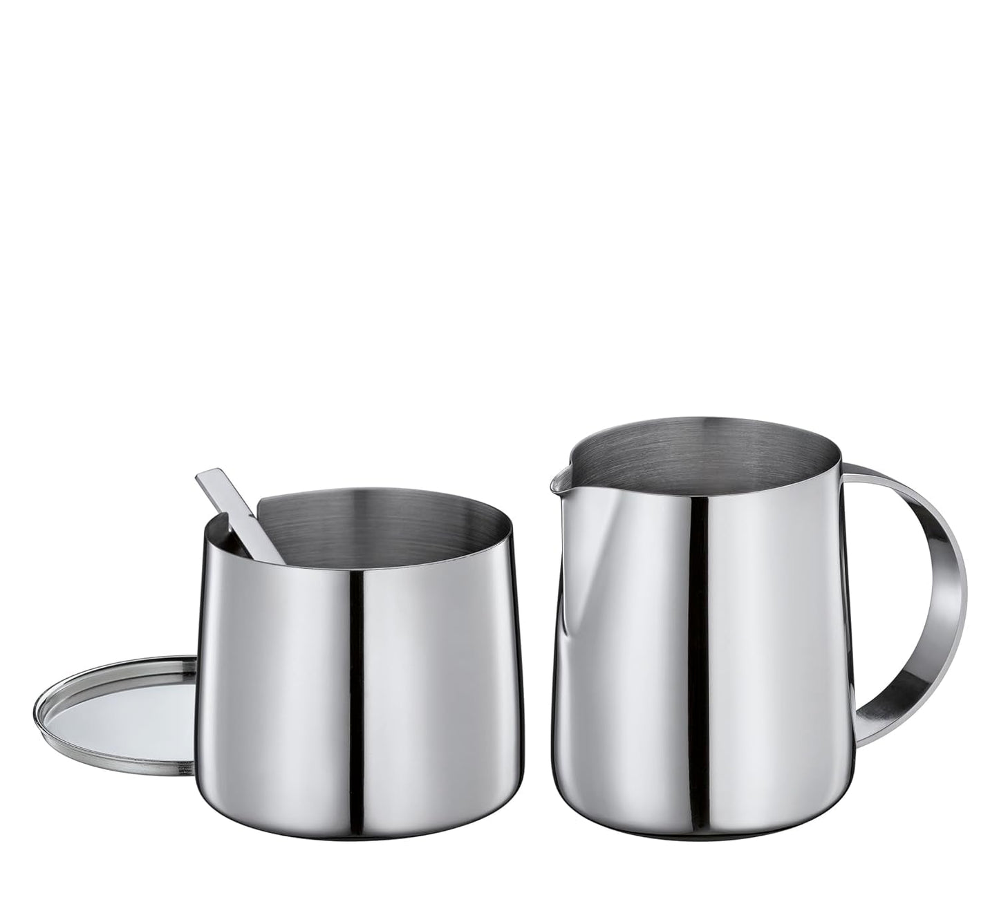 Cilio DELIZIA Zahn und Tasse Milch | Kaffee-Set | Milchbecher und Behälter aus Edelstahl | Stapelbar | Mit Löffel | Portionen: 250 ml Milch und 220 g Zucker