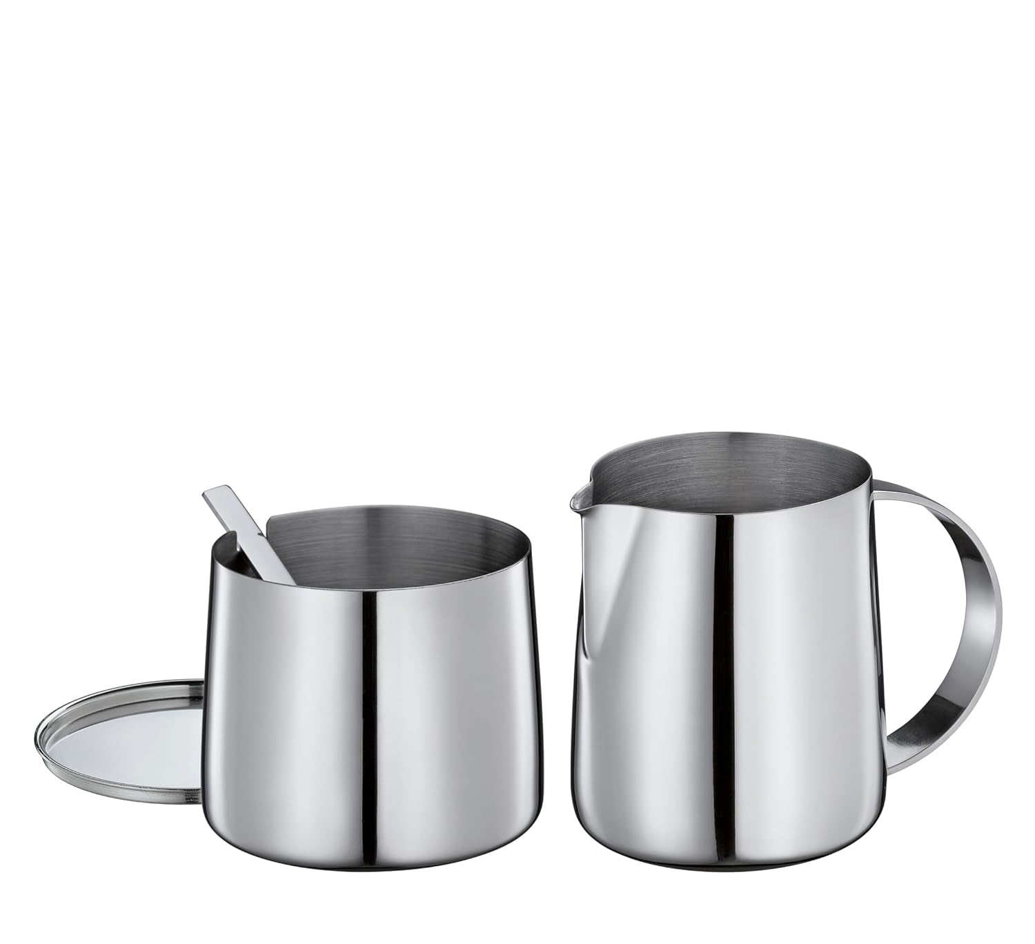 Cilio DELIZIA Zahn und Tasse Milch | Kaffee-Set | Milchbecher und Behälter aus Edelstahl | Stapelbar | Mit Löffel | Portionen: 250 ml Milch und 220 g Zucker