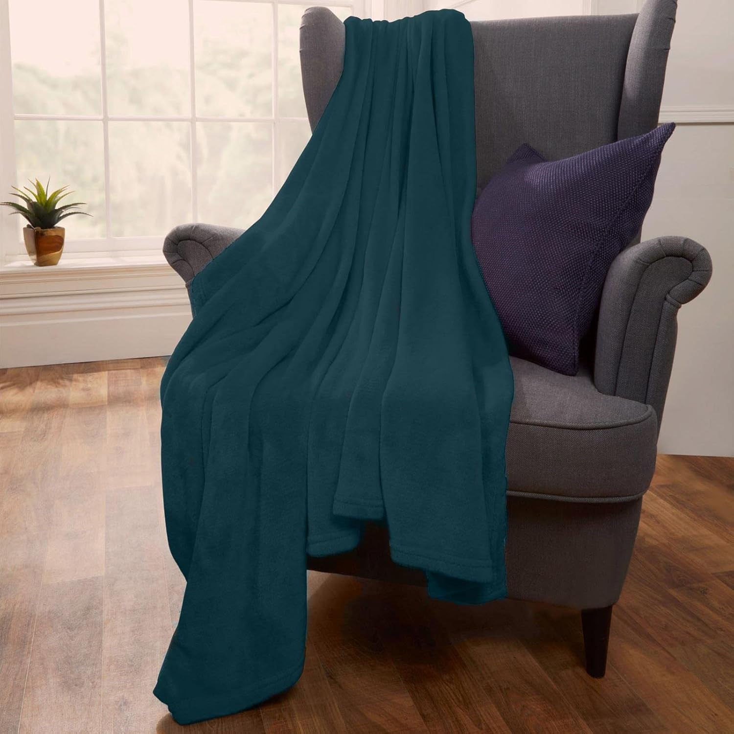 Brentford's Ultraweiche Fleece-Tagesdecke, Silbergrau, großes Doppelbett – 150 x 200 cm. Betten und Decken. Beuche den Brentfords-Store, Grün, Blau, 120 x 150 cm
