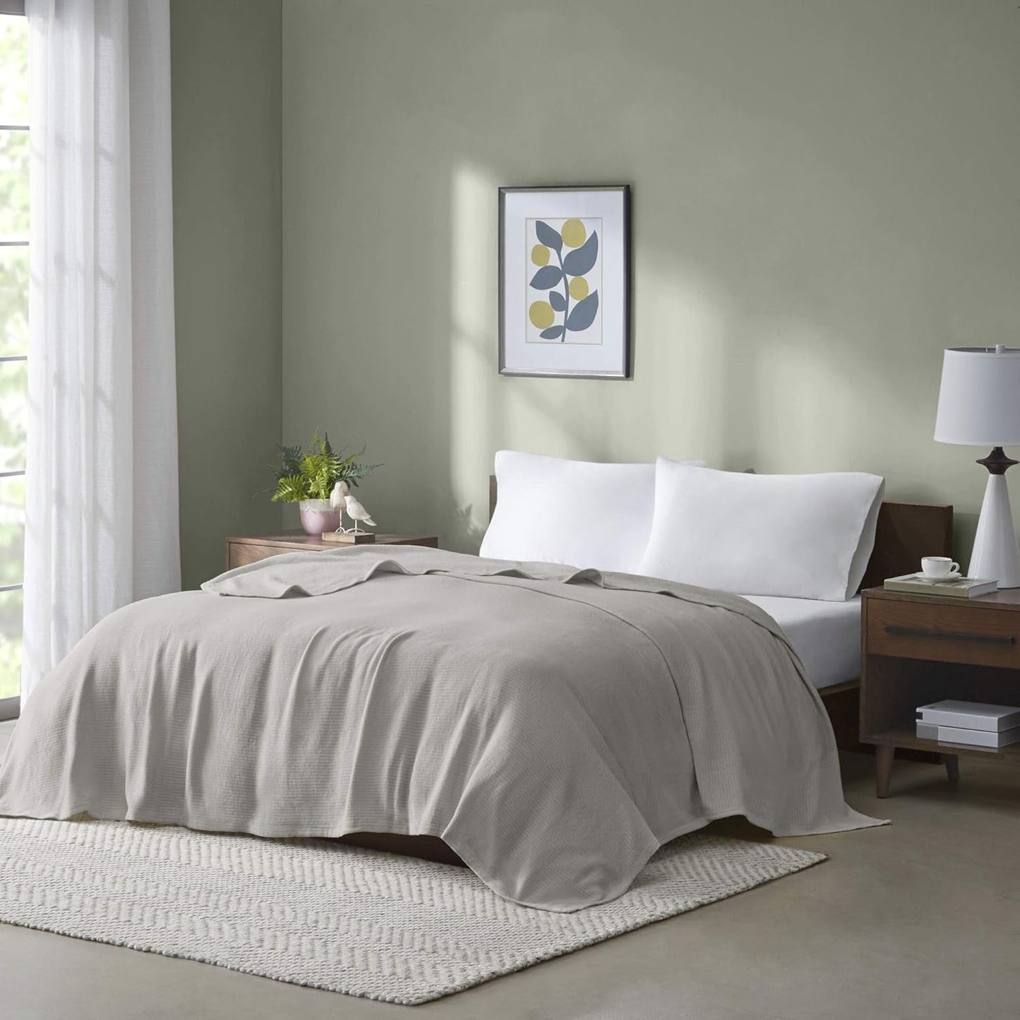 Madison Park Freshspun Wicker Twin Graue Baumwolldecke Madison Park Betten und Decken