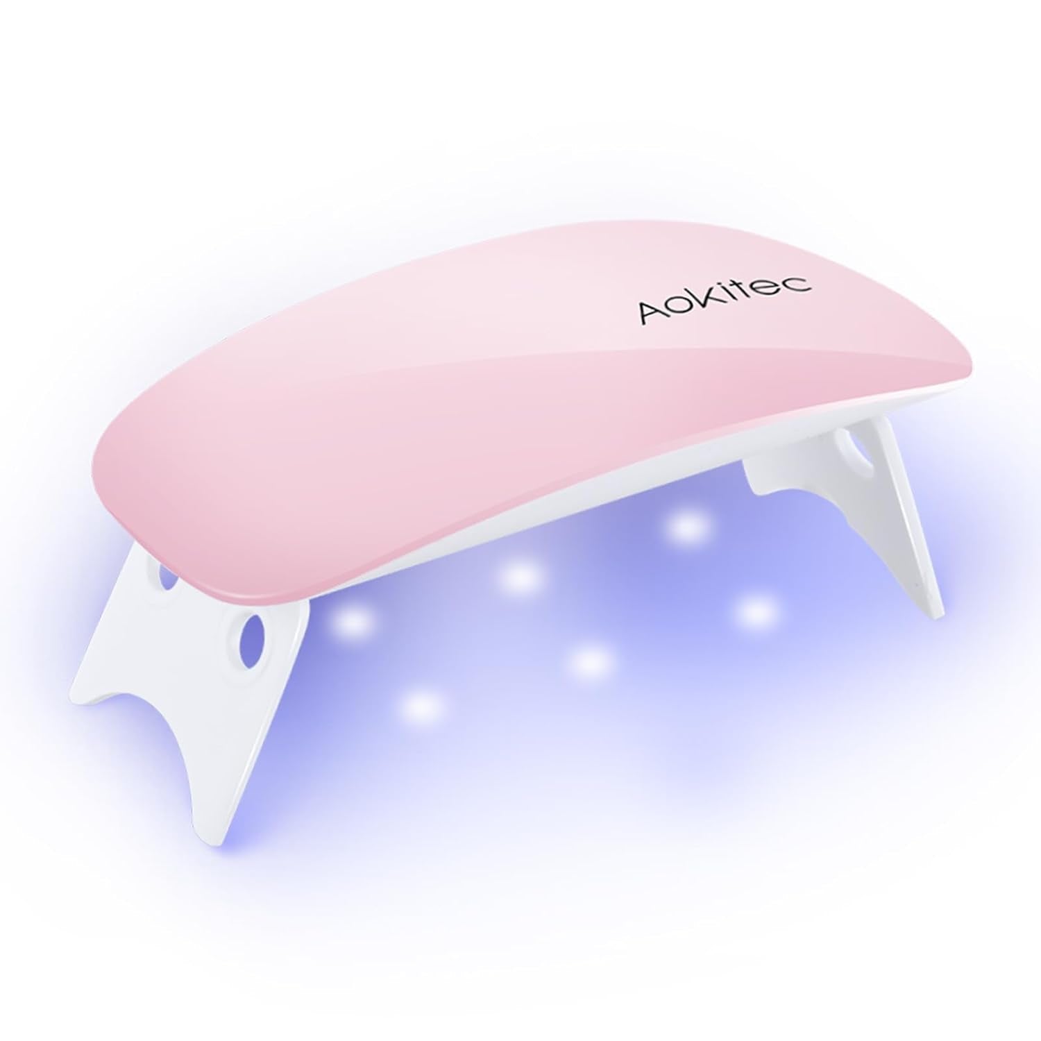 Aokitec Mini-LED-UV-Lampe, UV-Gel-Nagellampe, tragbarer Nageltrockner für alle Arten von Gel-Nagellack, Härtungsgerät in Mausform, kompakt, leicht, mit USB-Kabel (weiß)