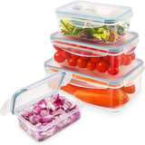 YASHE Frischhaltedose mit Deckel, 12-teiliges Vorratsdosen-Set aus Kunststoff, BPA-frei, 100 % auslaufsicher, stapelbar, durchsichtige Frischhalteboxen, Naty Shop Mb-04-4 Stück