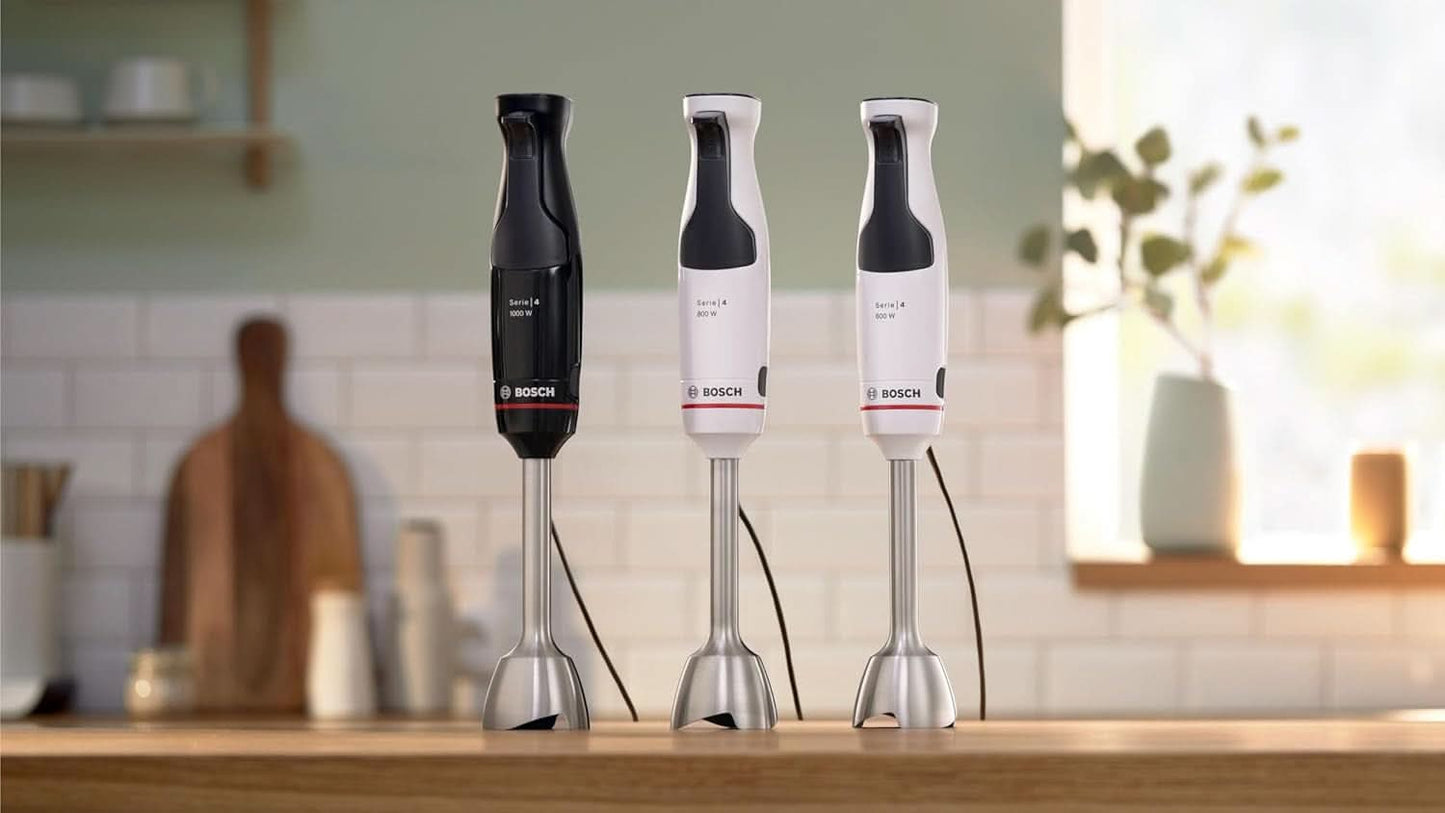 Bosch Standmixer Ergomaster Serie 4, 1000 Watt, Edelstahl-Mixstab, Zerkleinerer, Mix-/Messbecher, Schwarz Kitchen Naty Shop