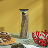 Alessi „Gianni“ Küchenglas aus Glas mit versiegeltem Deckel, thermoplastisches Harz, schwarz, 27,5 x 13,5 x 28 cm. Aufbewahrungsboxen für Lebensmittel, Naty Shop