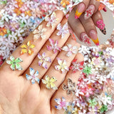 50 Stück 3D Blume Nail Charms Set, Buntes Nageldesign Zubehör, Nägel Charms Und Nagel Art Charms, Perfekt Für Nailart, Maniküre Dekoration Und DIY Nageldesign