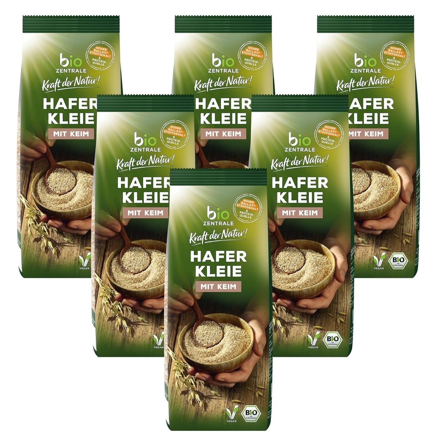 Biozentrale Bio-Haferkleie 1 kg | Vorteilhaftes Paket | Proteinquelle mit hohem Ballaststoffgehalt | Natürlich vegan | Aus der EU-Landwirtschaft | Niedriger Zuckergehalt
