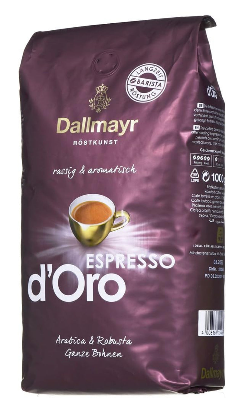 Espresso d'Oro ganze Bohnen 8x 1000g (8000g) - stark aromatisierter Kaffee