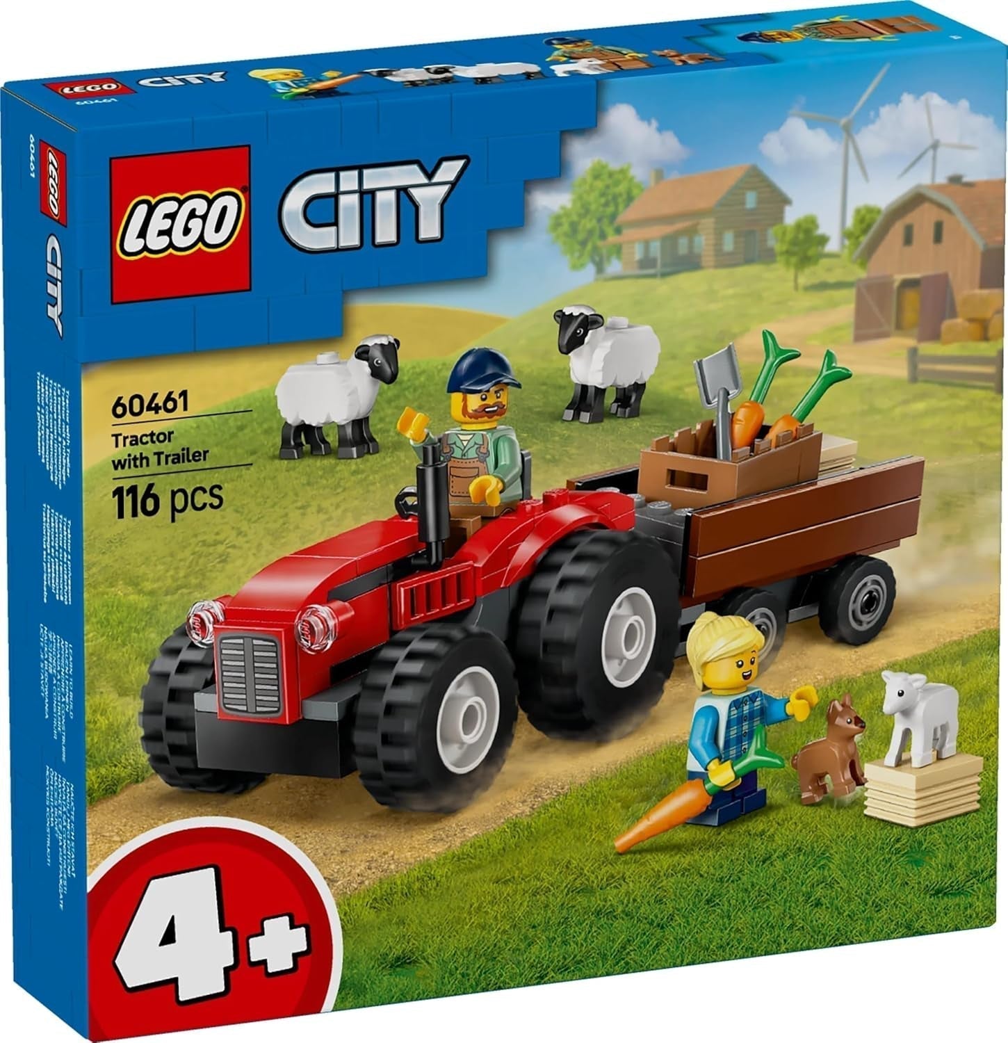 LEGO City Traktor mit Anhänger – Bauernhofspielzeug mit Traktor und Tierfiguren – Montessori-Spielsets für Jungen und Mädchen ab 4 Jahren – Geschenk mit 2 Minifiguren 60461 Bausets Besuchen Sie den LEGO-Store