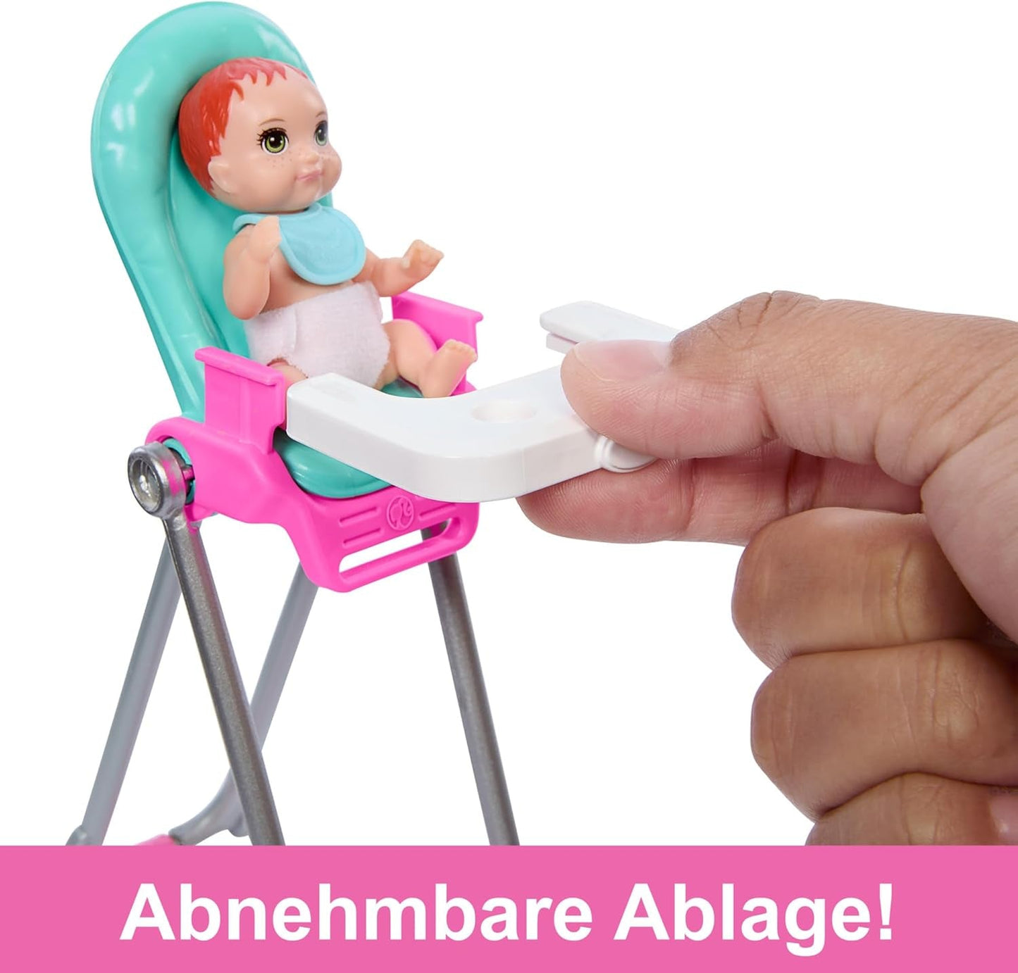 Barbie Skipper Puppe und Zubehör, Spielset, Essen, Babysitting-Set, Farbwechselspielzeug HTK35