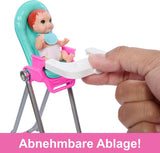 Barbie Skipper Puppe und Zubehör, Spielset, Essen, Babysitting-Set, Farbwechselspielzeug HTK35