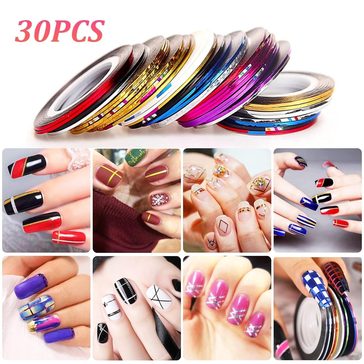 Nail Art Pinsel Und Dekorationen Set,Nail Art Dekoration Zubehör Set,15 Pcs Pinsel,5 Blätter Nagelsticker,5 Pcs Dotted Pen,Strasssteine ​​​​Nägel,Ultra Dünn Nagel Paillettes Für Nagelkunst Maniküre
