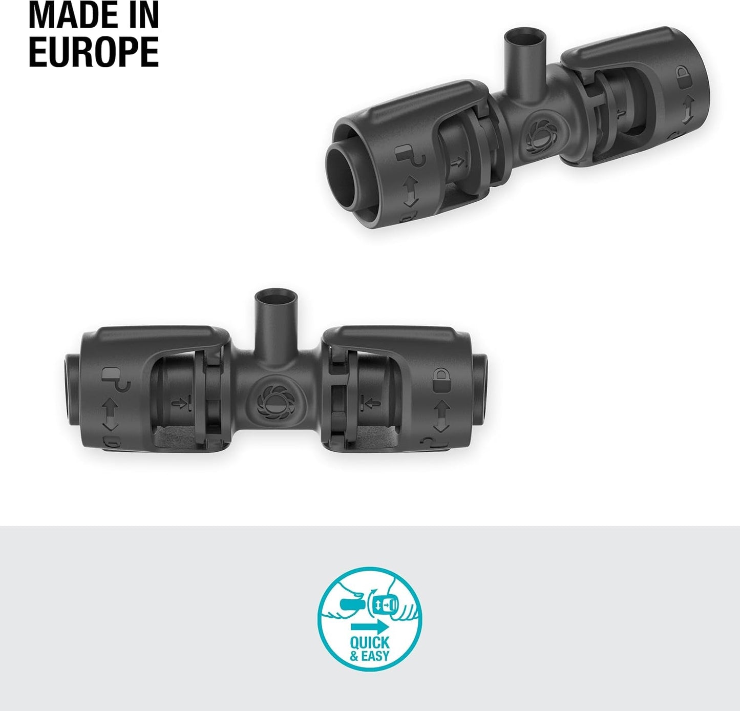 Gardena Micro-Drip-System T-Stück für Sprühdüsen: Verbindung zwischen 13 mm Rohren und einer Sprühdüse, automatische Pflanzenbewässerung, schnelle und einfache Verbindungstechnik, wiederverwendbar (13206-20)