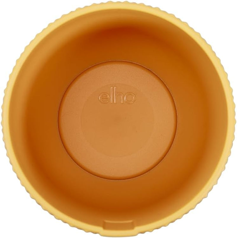 elho Jazz Round Mini 7 cm – Blumentöpfe für den Innenbereich – 100 % recycelter Kunststoff – Ø 7 x H 6,5 cm – Gelb/Bernstein