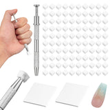 100 Stück Latexfrei Nailart Schwämme, Ombre Nagelschwammpinsel, Nagelschwamm Mit Metallgreifer 100 Blatt Nailart-Mischpapier Ausstellungsbox, Maniküre Schwamm Applikator Für Farbverlauf Nailart