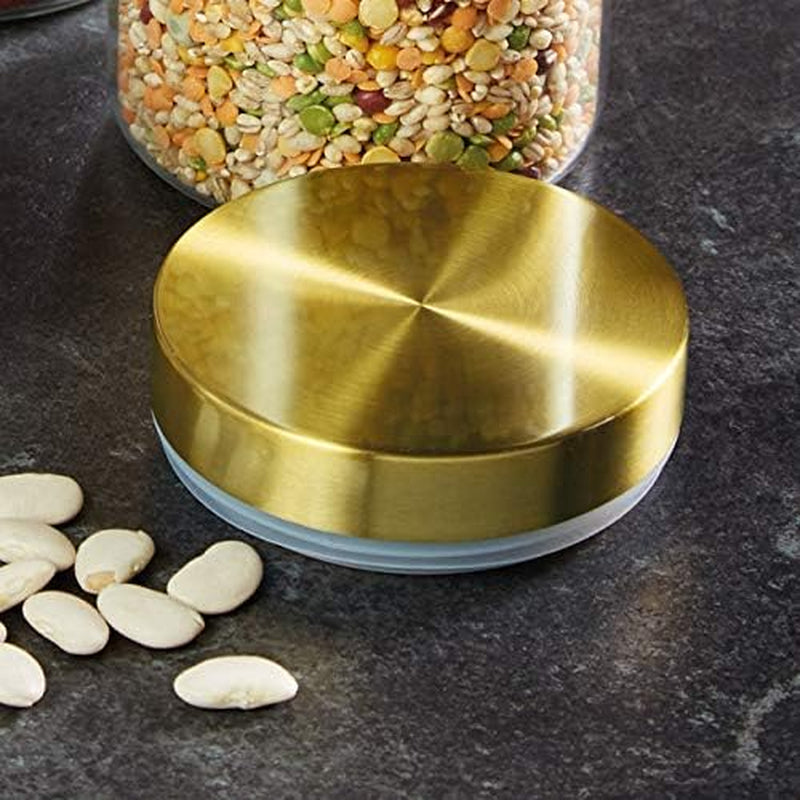Luftdichte Frischhaltedose aus Glas von MasterClass mit Messingdeckel, 700 ml (1,25 pts) Frischhaltedosen Naty Shop