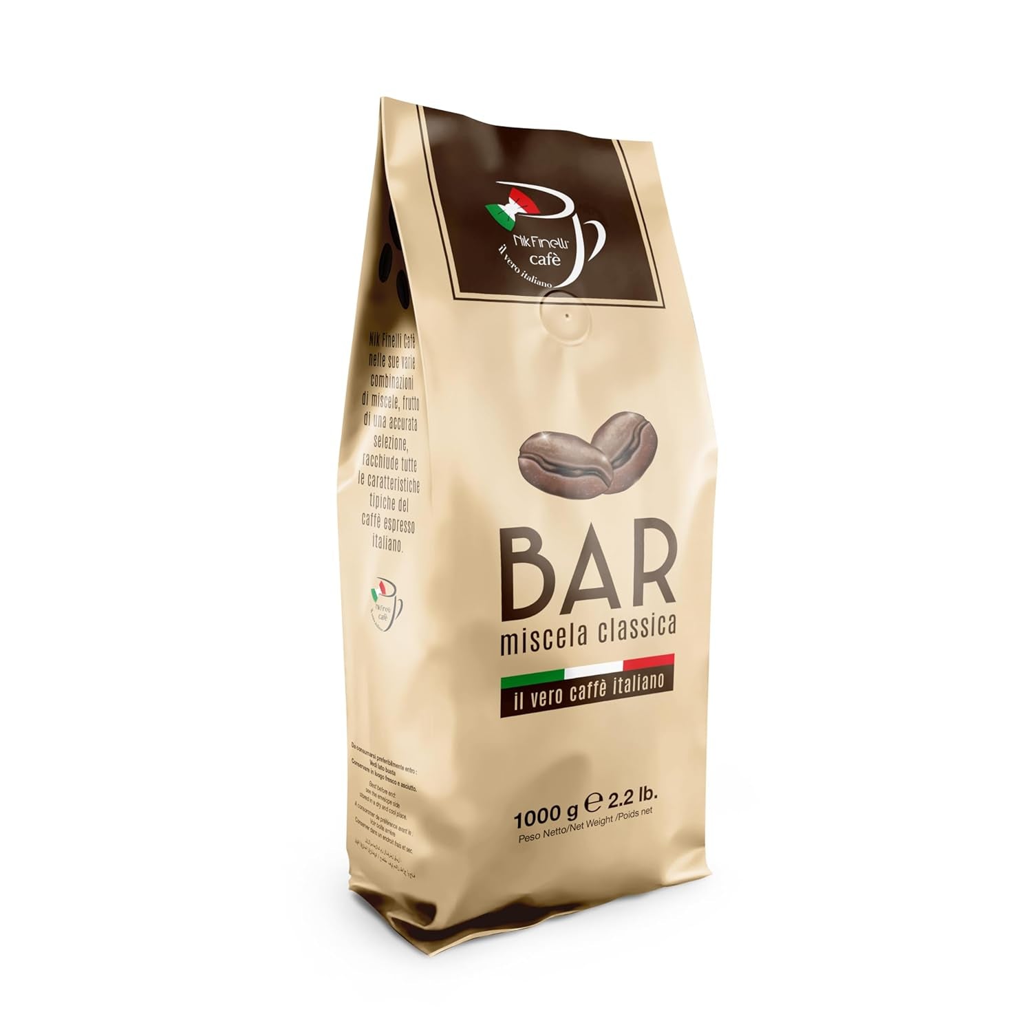 NIK CAFE' – Classico-Mischung – geröstete Kaffeebohnen. Seine Exzellenz, der Robuste. 100 % robust
