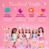Glitter Girls - Sashka - 36 cm Bewegliche Modepuppe - Blonde Haare und grüne Augen - Cupcake-Kleid mit Haarschleife - Glitzerschuhe & Gepunktete-Leggings - 3 Jahre +