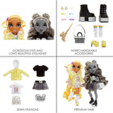 Special Edition Rainbow High Shadow High – Madison Twins Sunny und Luna – 2 Modepuppen in gelben und grauen Designer-Outfits, kombinierbar mit Accessoires – für Sammler und Kinder von 4–12 Jahren