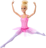 Barbie-Ballerina-Puppe, modische blonde Puppe in abnehmbarem lila Tutu mit Ballettarmen und spitzen Schuhen HRG34