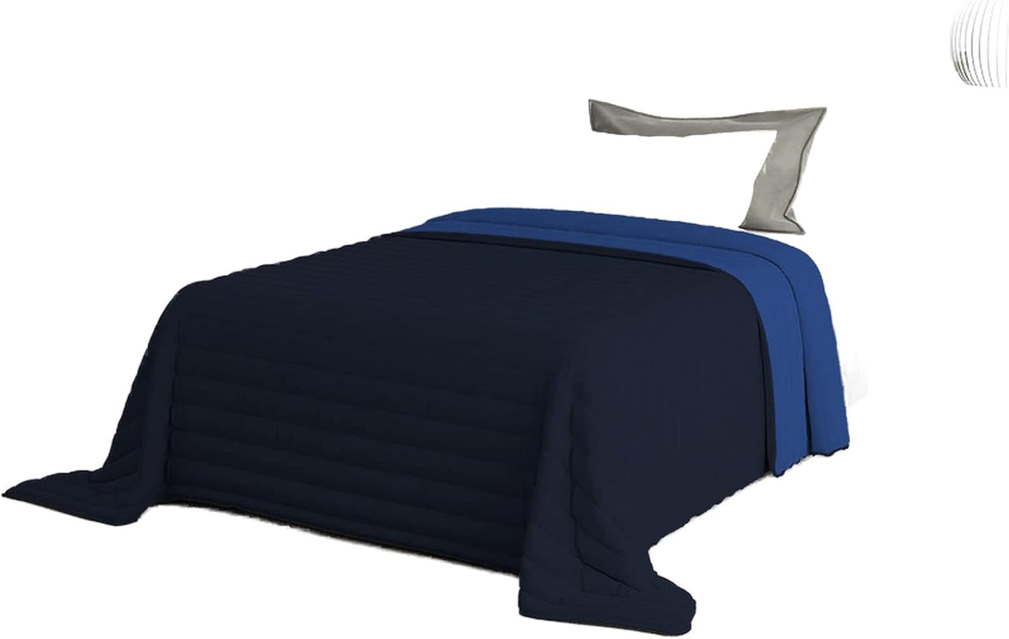 Italienische Bettwäsche Estivo Einzelbett, Leinen, Aqua, 170 x 270 cm Bettdecken und Steppdecken Naty Shop Blau 170 x 270 cm