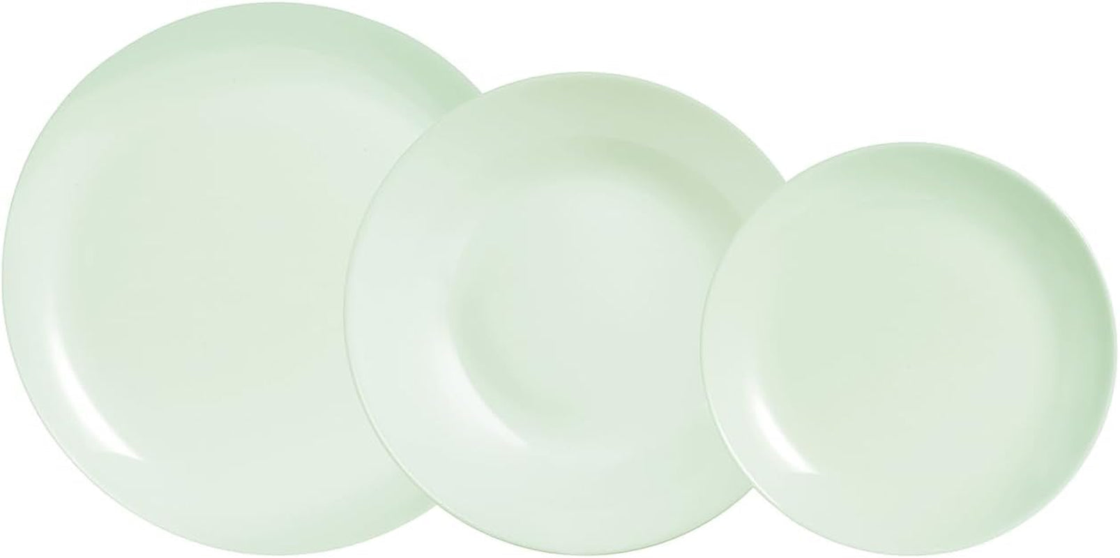 Tafelservice aus Opalglas, grün, 12-teilig, für 4 Personen