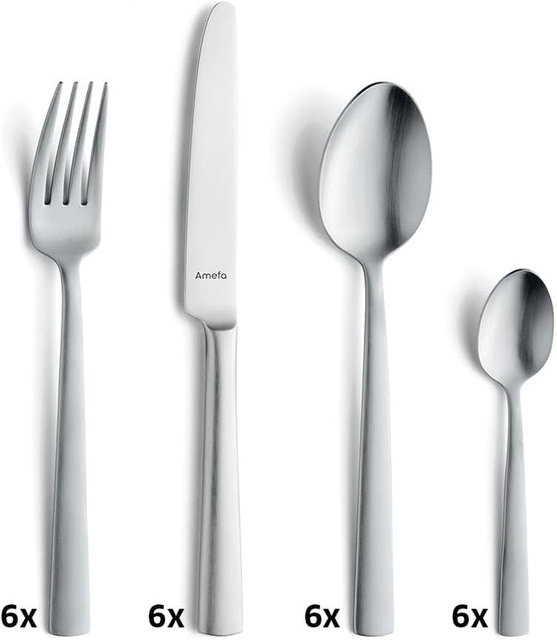 Amefa Ventura Besteckset 6 Personen, 24 Teile, Edelstahl 18/0, Kitchen Naty Shop