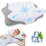 SAHEYER Nackenkissen 2 in 1, ergonomisches Nackenstützkissen und Nackenrollenkissen, orthopädisches Kissen für Seitenschläfer, Memory-Schaum-Kissen für Seitenschläfer, Rücken und Bauch, orthopädische Nackenkissen, Naty Shop, Grau