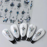 3D Metallic Schwarz Schmetterling Nagelaufkleber – Laser Pink Aurora Nagelaufkleber – Punk Butterfly Nail Art Aufkleber – Silber Nagelaufkleber – Nageldesign Zubehör