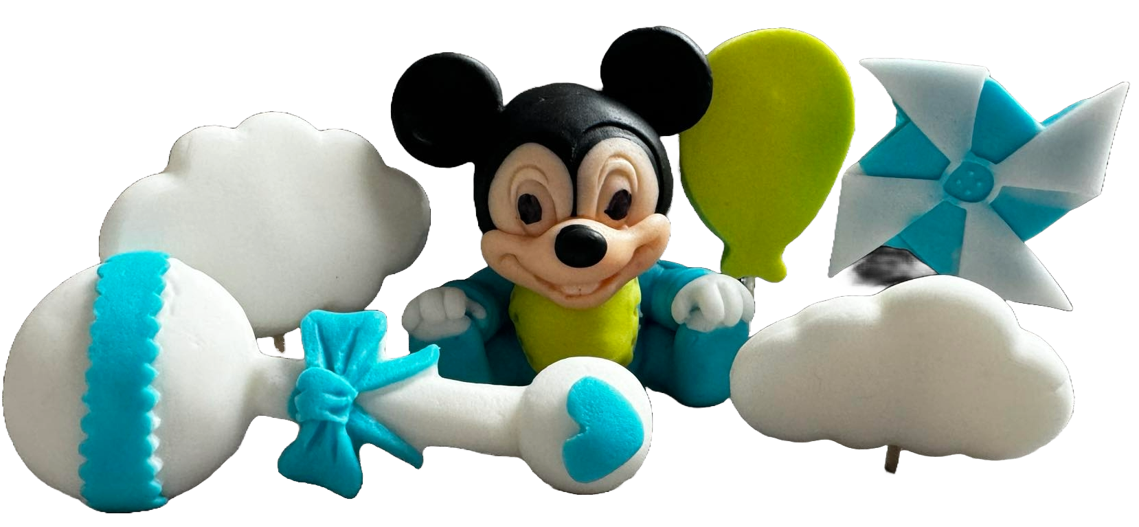 Set mit 6 essbaren Zuckerdekorationen, Mickey Mouse Zuckerpastendekorationen Naty Shop