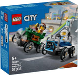 LEGO City Flugzeug vs. Krankenhausbett-Rennwagen-Set – Seifenkistenspielzeug für Jungen und Mädchen ab 5 Jahren – Bausatz mit 2 Minifiguren – Geburtstags- und Weihnachtsgeschenk 60459 Bausätze Besuchen Sie den LEGO-Store