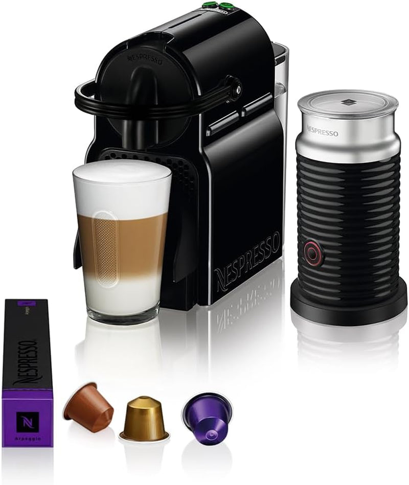 Nespresso Kapsel-Espressomaschine De'Longhi EN 80.B Inissia, Hochdruckpumpe und Energiesparfunktion, automatische Abschaltung nach 9 Minuten, Tassenvolumen für Espresso und Lungo, 0,7 l Wassertank, schwarz