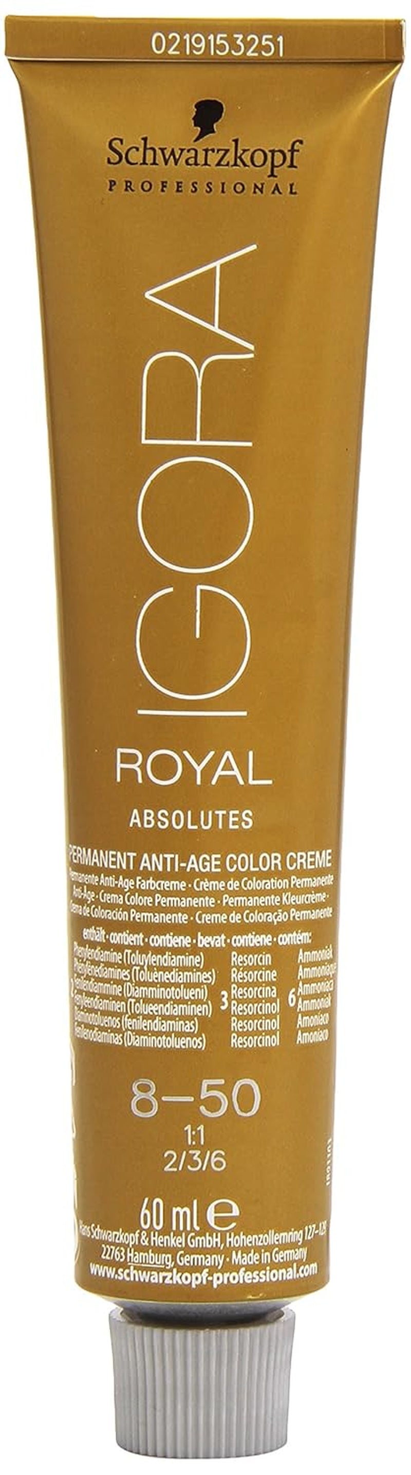 Igora Royal Absolute Age Blend Haarfarbe, 7-560 Mittelgoldenes Schokoladenblond, 60 ml Naty Shop Haarfarbe 8-50 Natürliches Hellgoldblond 60 ml (1 Packung)