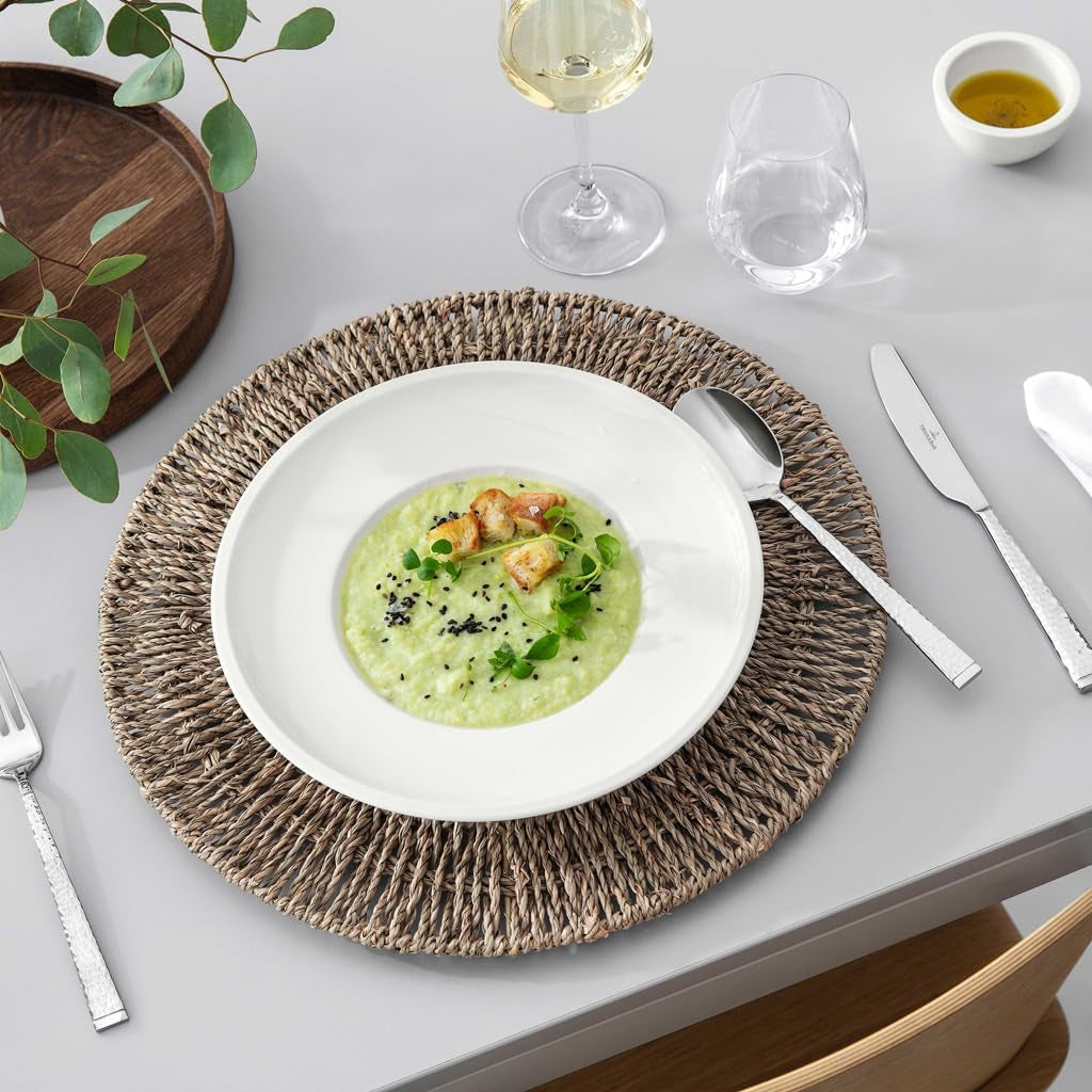 Villeroy & Boch - Artesano 6-teiliges Geschirrset für 2 Personen, weiß, spülmaschinenfest, mikrowellengeeignet, Besteckset, Tellerset, Speiseteller, Frühstücksteller, Speiseteller, Premium-Porzellan