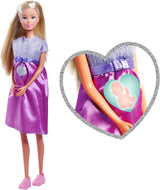 Simba Steffi Love Welcome Baby, 29 cm, schwangere Steffi, 12er-Pack Rollenspielzubehör, modische Puppe mit 4 cm großem Babypuppenspielzeug für Kinder ab 3 Jahren