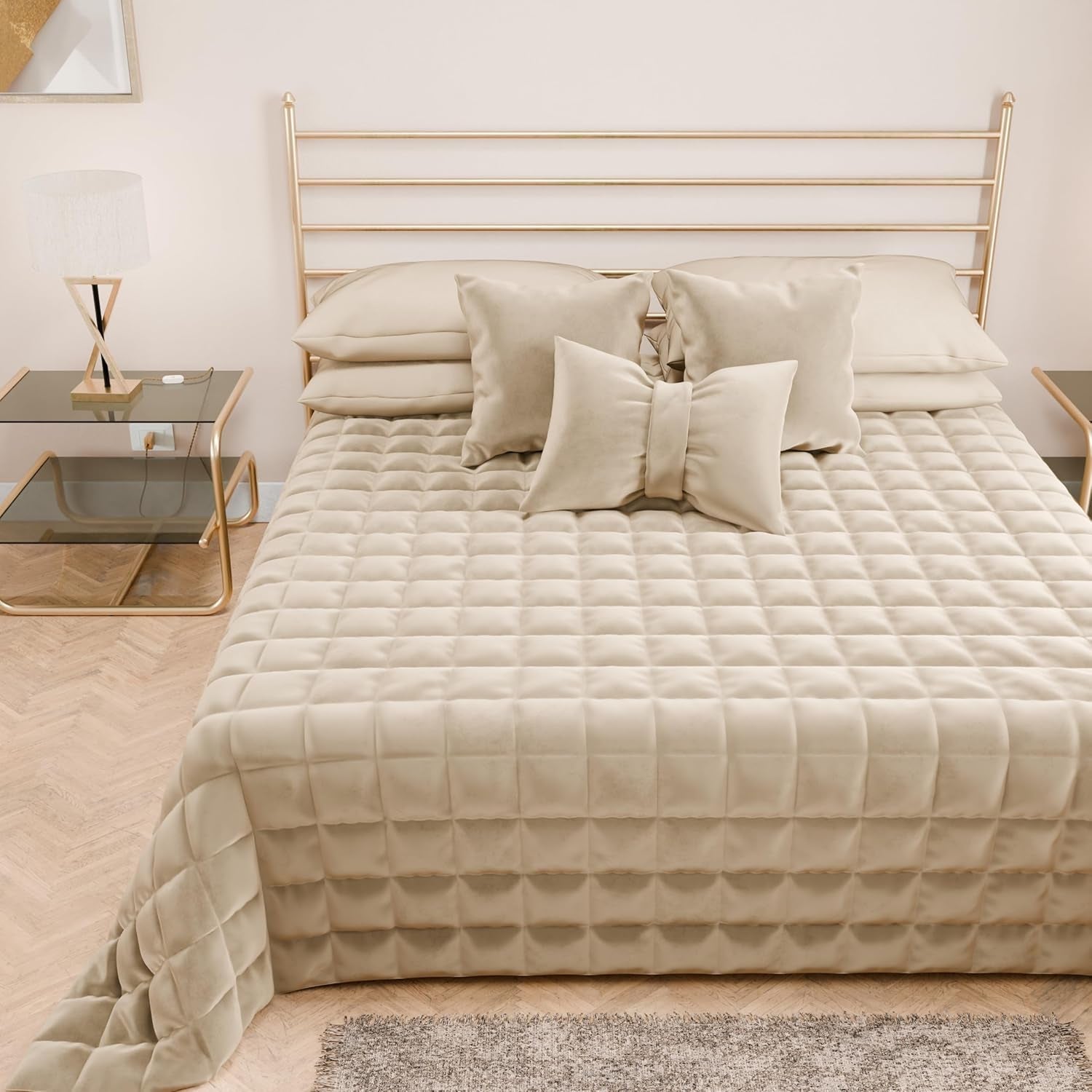 PETTI Artigiani Italiani – Einzelbettbezug, doppelseitige Bettdecke, Federkerndecke, Mitternachtsblau, Weiß, 100 % Made in Italy. Steppdecken und Steppdecken Naty Shop Braun Bettgröße 100 (170 x 260 cm)