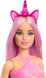 Barbie-Einhornpuppen mit bunten Fantasiehaaren, Farbverlaufsoutfits und Fantasieaccessoires rund um das Thema Einhorn, HRR13 Naty Shop Dolls