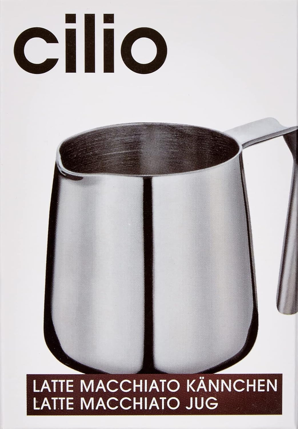 Cilio 0000201383 Latte Macchiato Karaffe, Edelstahl, Silber, 6,4 x 7,4 x 7,6 cm
