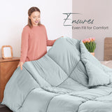 Utopia-Bettwäsche, Ganzjahresdecke, 250 g/m², Plüschfüllung aus silikonisierter Faser, Doppelbett, genäht in Box (Doppelbett XL, hellgrau), Naty Shop Quilts & Quilts