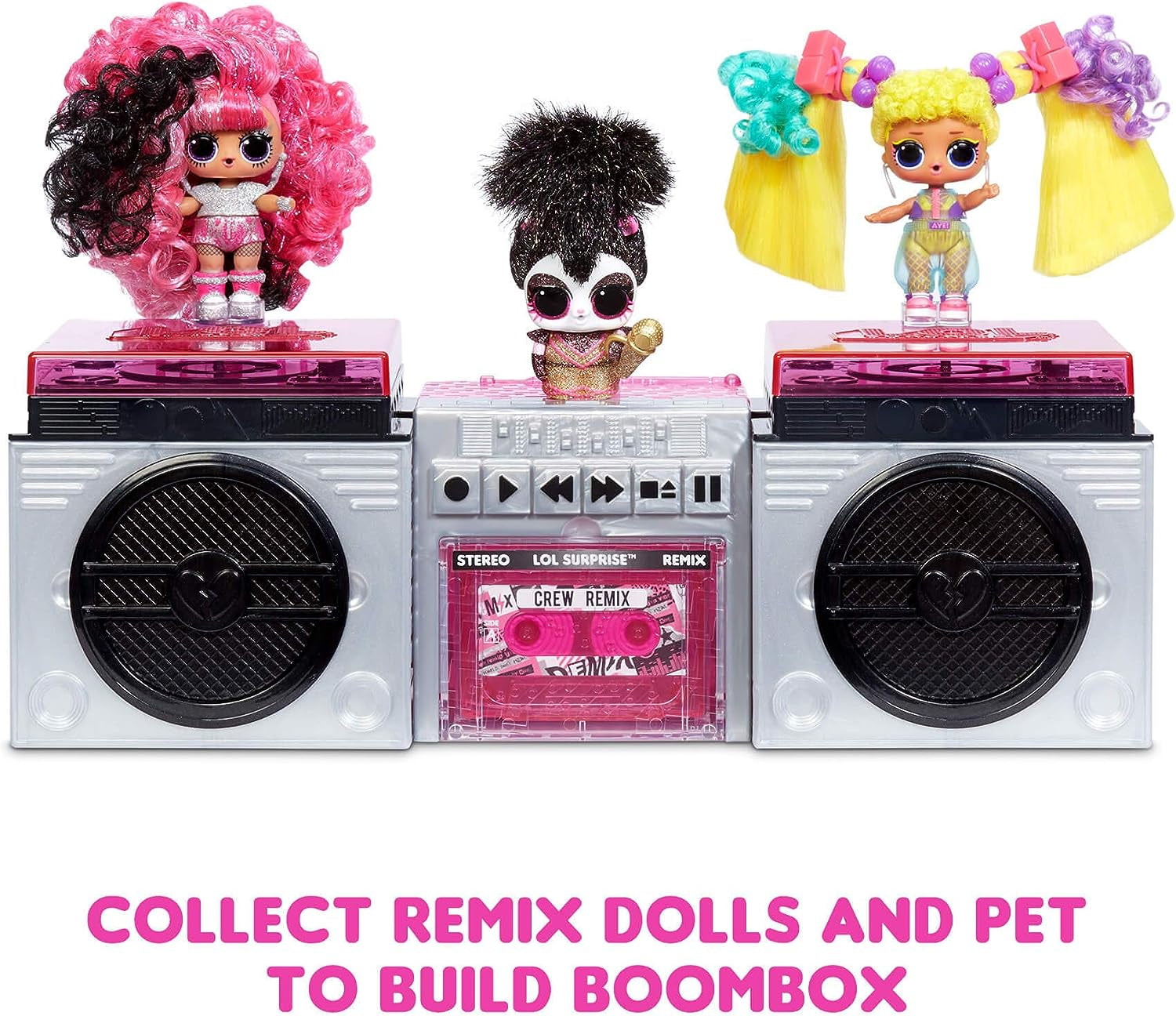 L.O.L. Überraschung! 566977E7C Remix-Haar-Flip-Puppen – Sammlerstück – 15 Überraschungen – mit Haarkappe, Zubehör und Musik Naty Shop Dolls