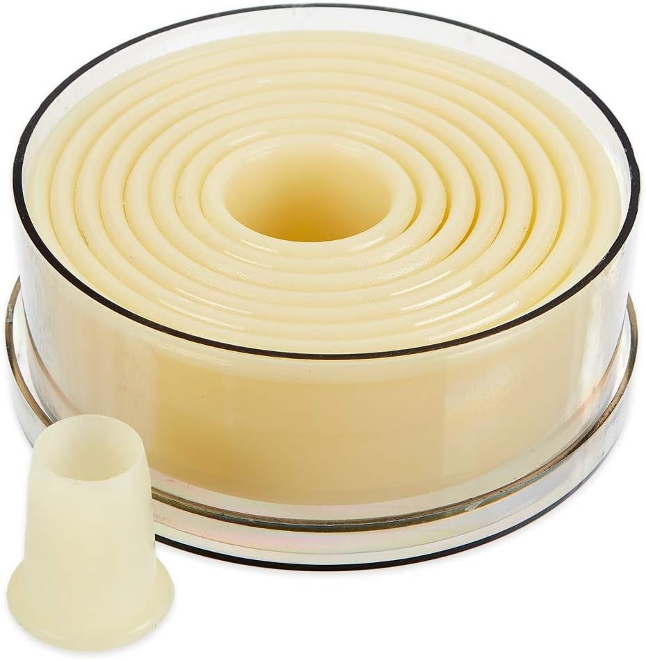 Thermohauser Keksform-Set (Nylon), rund und glatt, weiß, Durchmesser 2,0–10,0 cm, 9-teilig, Kunststoff