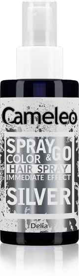 Cameleo - Spray & Go - Haarfärbespray - Lila - für blondes, platinblondes und graues Haar - einfach aufsprühen und loslegen - semipermanent - sofortiges Ergebnis - Karnevalshaarfärbespray - 150 ml Naty Shop Silberhaarfarbe 150 ml (1 Packung)