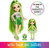 Rainbow High Littles Regenbogen-Fantasie-Fee und Haustier – Smaragd, Grün – 14 cm bewegliche kleine Fantasy-Drachenpuppe mit austauschbaren Feenflügeln, süßes Geschenk für Kinder ab 4 Jahren