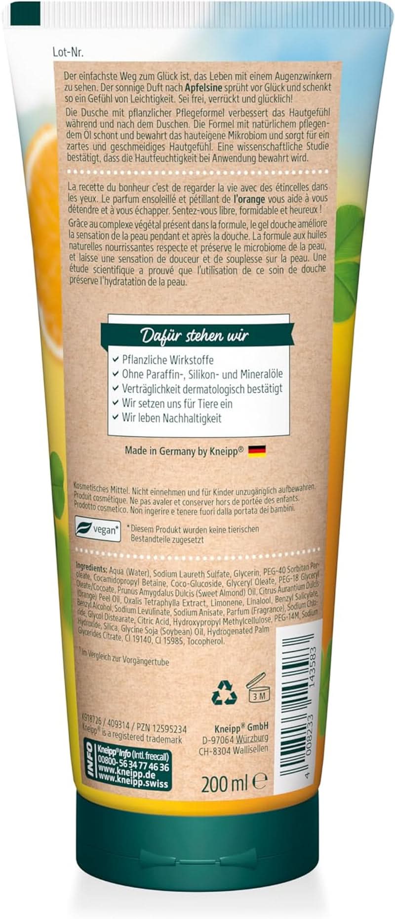Kneipp Aroma, Duschgel, Feuchtigkeitscreme, 200 ml Dusche und Bad Naty Shop