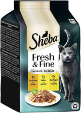 Sheba Portionsbeutel Nassfutter für Katzen, frisches und feines Truthahn- und Hühnergelee, Multipack, 6 x 6 x 50 g – hochwertiges Katzenfutter mit Truthahn und Hühnergelee
