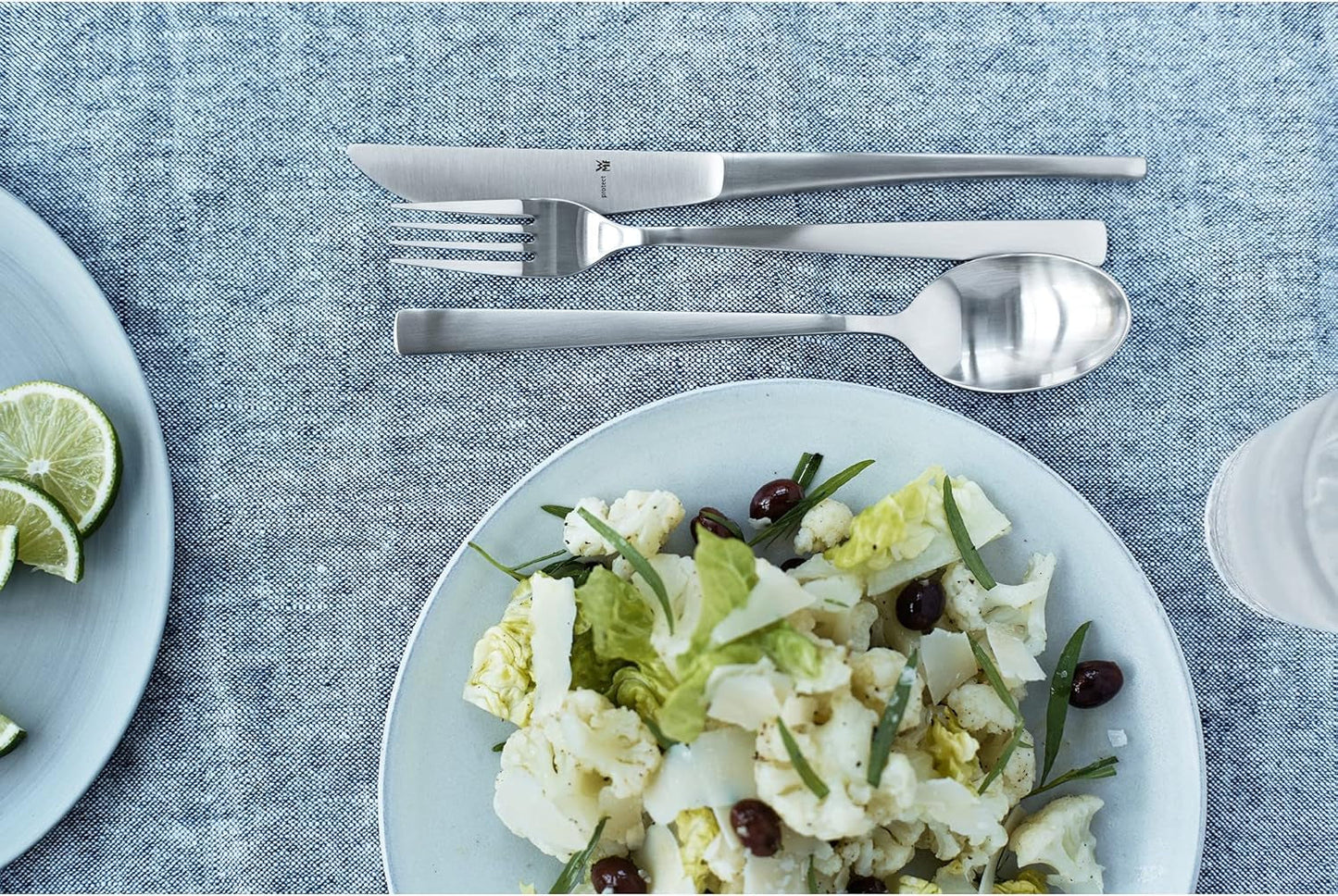 WMF Corvo Besteck Set 12 Personen, 66 Teilig, 60 Teile Mit Servierbesteck, Hohlheftmesser, Cromargan Protect Mattiert, Kratzbeständig, Spülmaschinenfest Kitchen Naty Shop